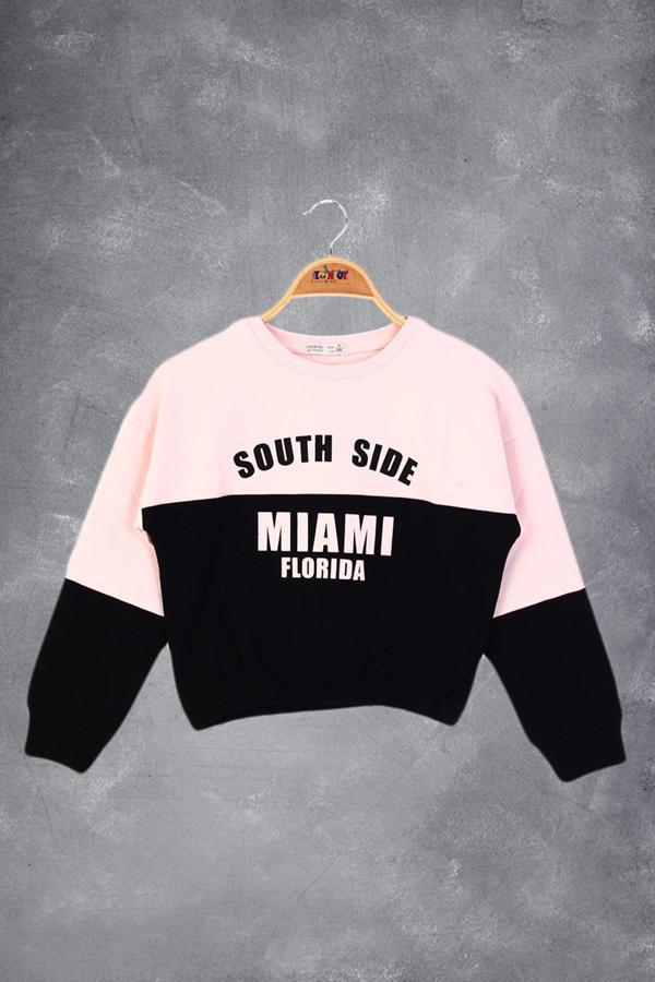 Toontoy Kız Çocuk Mıamı Baskılı Sweatshirt - Image 1
