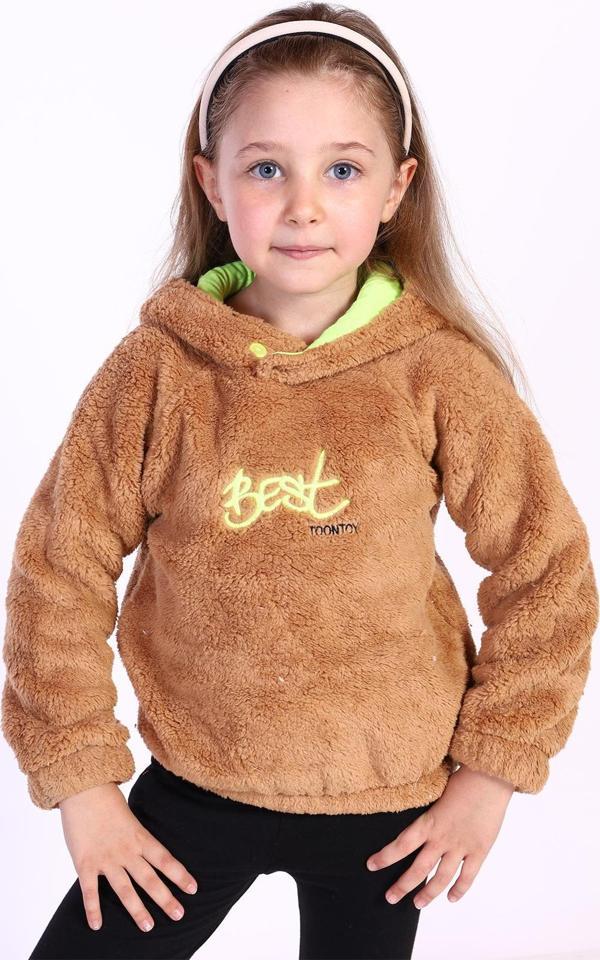 Toontoy Kız Çocuk Nakışlı Peluş Sweatshirt - Image 1