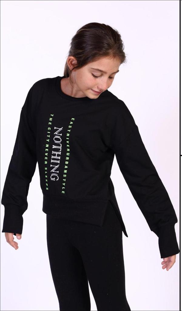 Toontoy Kız Çocuk Nakış Detaylı Sweatshirt - Image 1