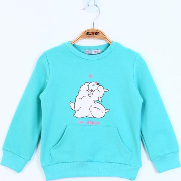 Toontoy Kız Çocuk Kuzu Baskılı Sweatshirt  - Image 1