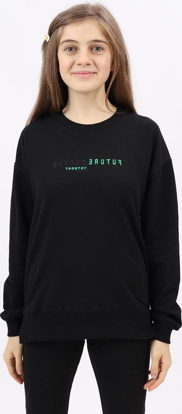 Toontoy Kız Çocuk Nakışlı Sweatshirt - Image 1