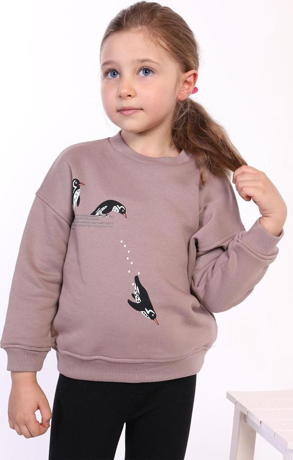 Toontoy Kız Çocuk Penguen Baskılı Sweatshirt - Image 1