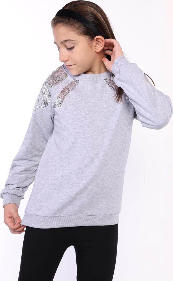 Toontoy Kız Çocuk Pullu Nakışlı Sweatshirt - Image 1