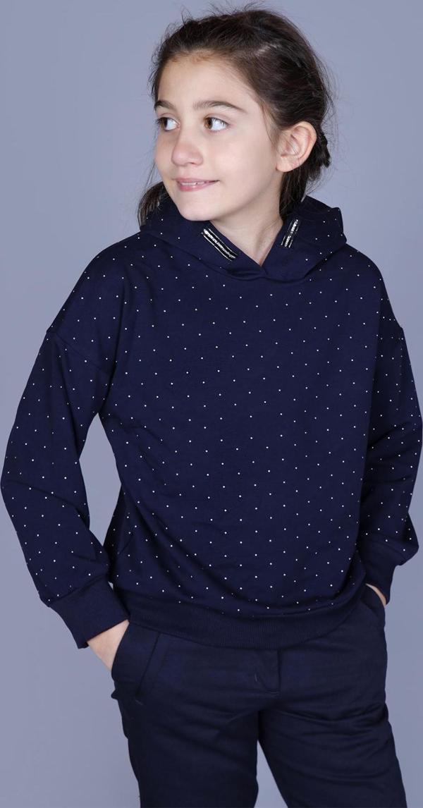 Toontoy Kız Çocuk Taş İşlemeli Sweatshirt  - Image 1