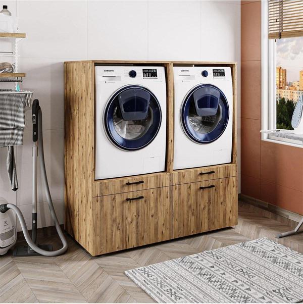 Roomart 4 Çekmeceli Çamaşır Ve Kurutma Makinesi Dolabı, Banyo Dolabı - Image 1