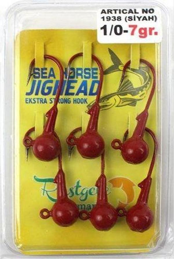 Sea Horse Jighead 1/0 7 Gr 1938 Bln Kırmızı 6 Pcs - Image 1