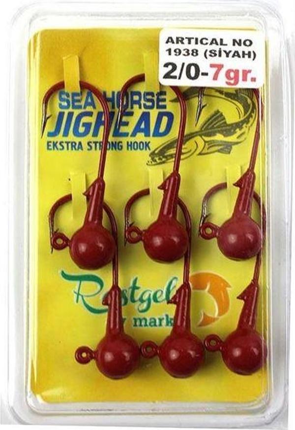 Sea Horse Jighead 2/0 7 Gr 1938 Bln Kırmızı 6 Pcs - Image 1