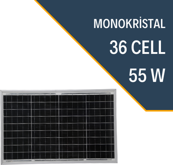 LEXRON 55W MONOKRİSTAL GÜNEŞ PANELİ - Image 1