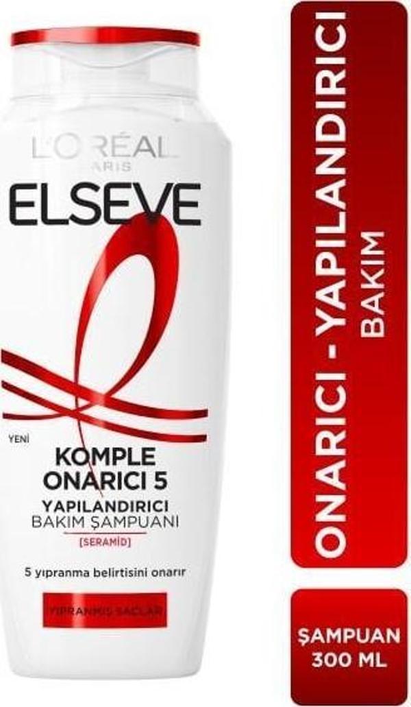 L'Oréal Paris Elseve Komple Onarıcı 5 Yapılandırıcı Bakım Şampuanı 300 ml - Image 1