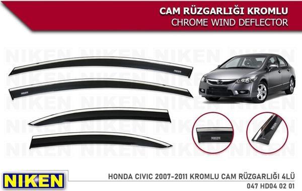 HONDA CİVİC 2007 2008 2009 2010 2011 2012 NİKEN KROMLU CAM RÜZGARLIĞI - Image 1