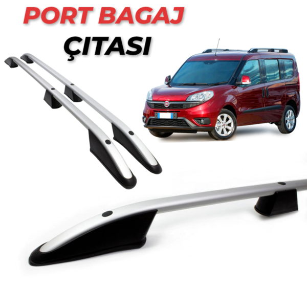 YENİ FİAT DOBLO 2016 2017 2018 2019 2020 MODEL TAVAN ÇITASI PORT BAGAJ GRİ - Image 1