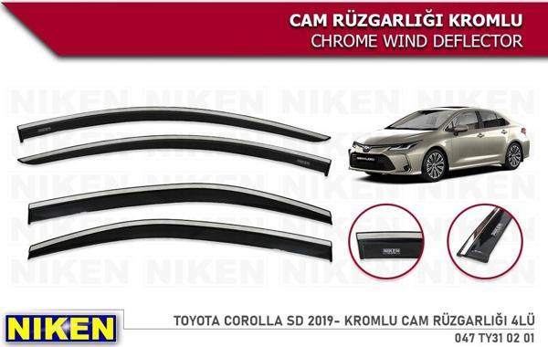 YENİ COROLLA SEDAN  2019 2020 2021 2022 2023 2024  MODEL NİKEN KROMLU CAM RÜZGARLIĞI - Image 1