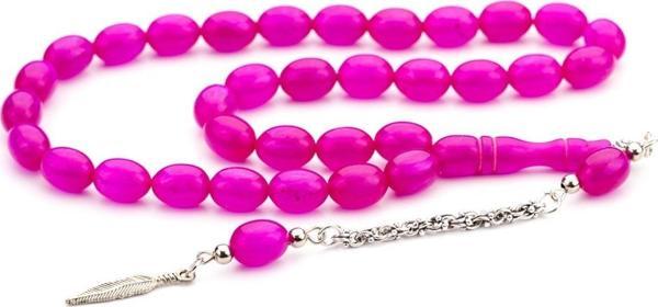 Mor Neon Renk Toz Kehribar Tesbih - Image 1