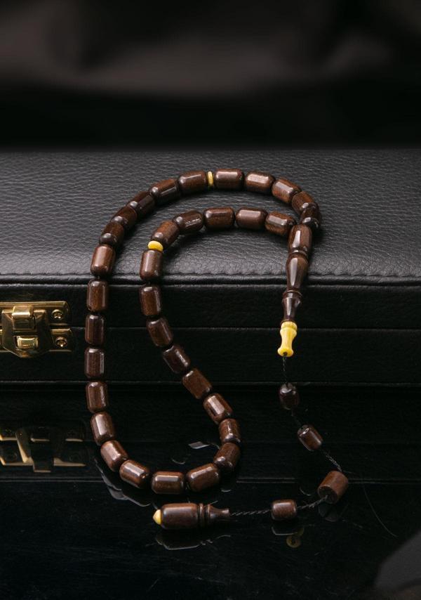 Özel İşçilik Kapsül Koyu Kahverengi Sıkma Kehribar Tesbih - Image 1