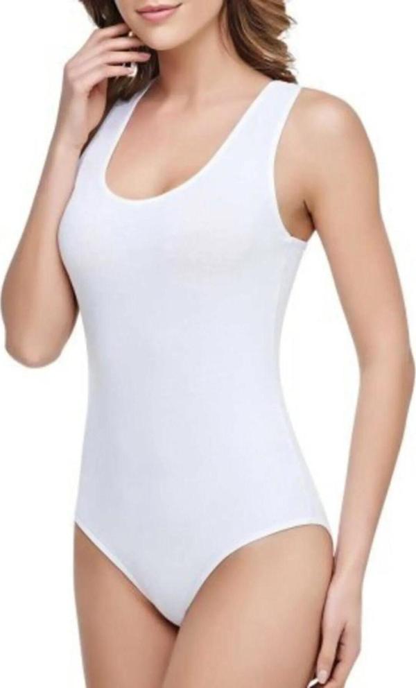 Seher Yıldızı Kadın Elastan Geniş Askılı Kancalı Bady 071 - 3 Adet - Image 1