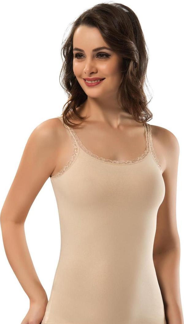 Erdem Kadın Likralı Dantel Askılı Atlet 2116 - 6 Adet - Image 1