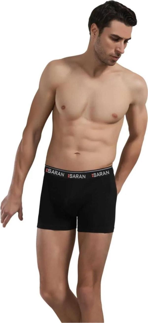 Saran Erkek Likralı Pamuklu Boxer 3103 - 6 Adet - Image 1