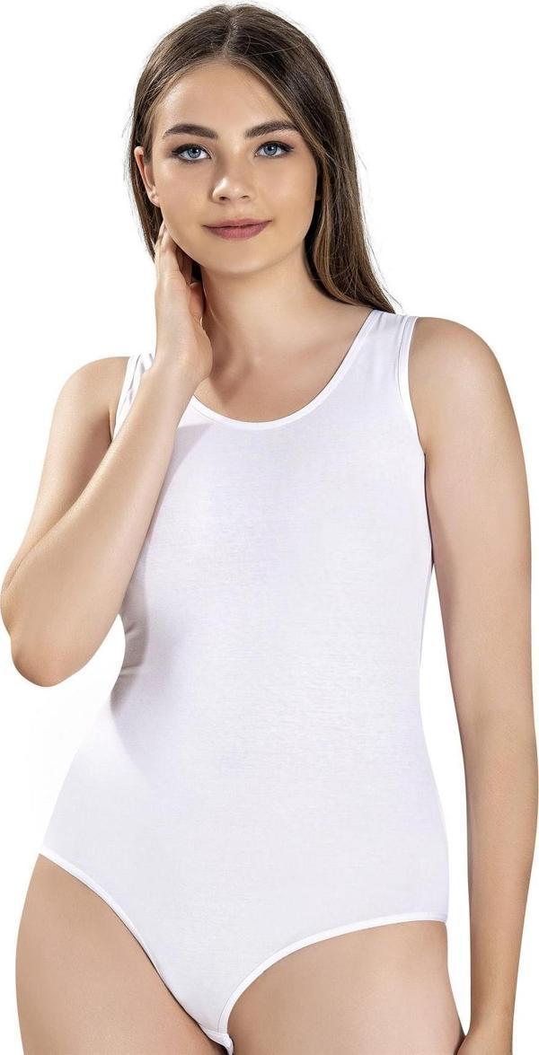 Jiber Kadın Geniş Askılı Kancalı Likralı Body 582 - 6 Adet - Image 1