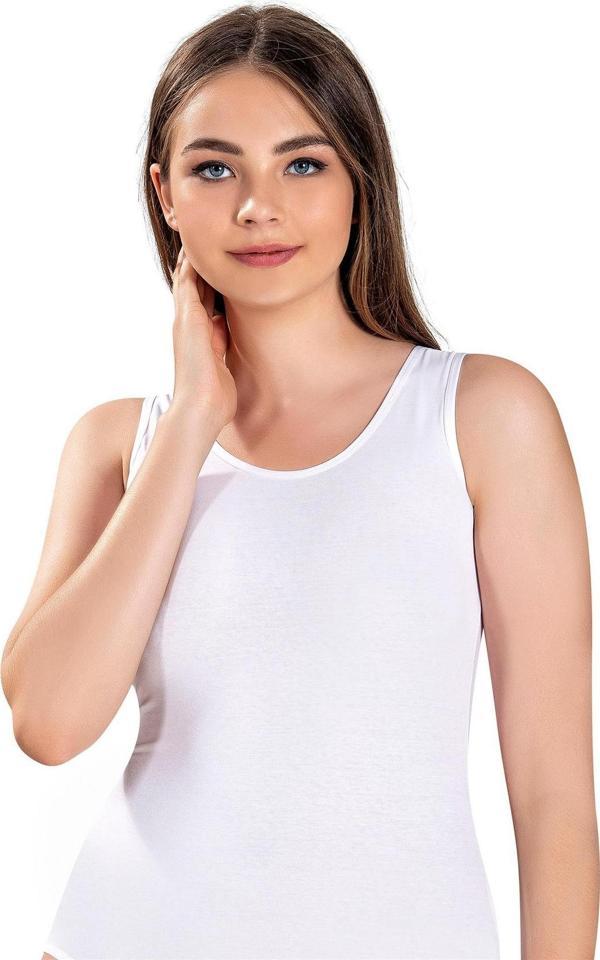 Jiber Kadın Likralı Geniş Askılı Atlet 549 - 12 Adet - Image 1