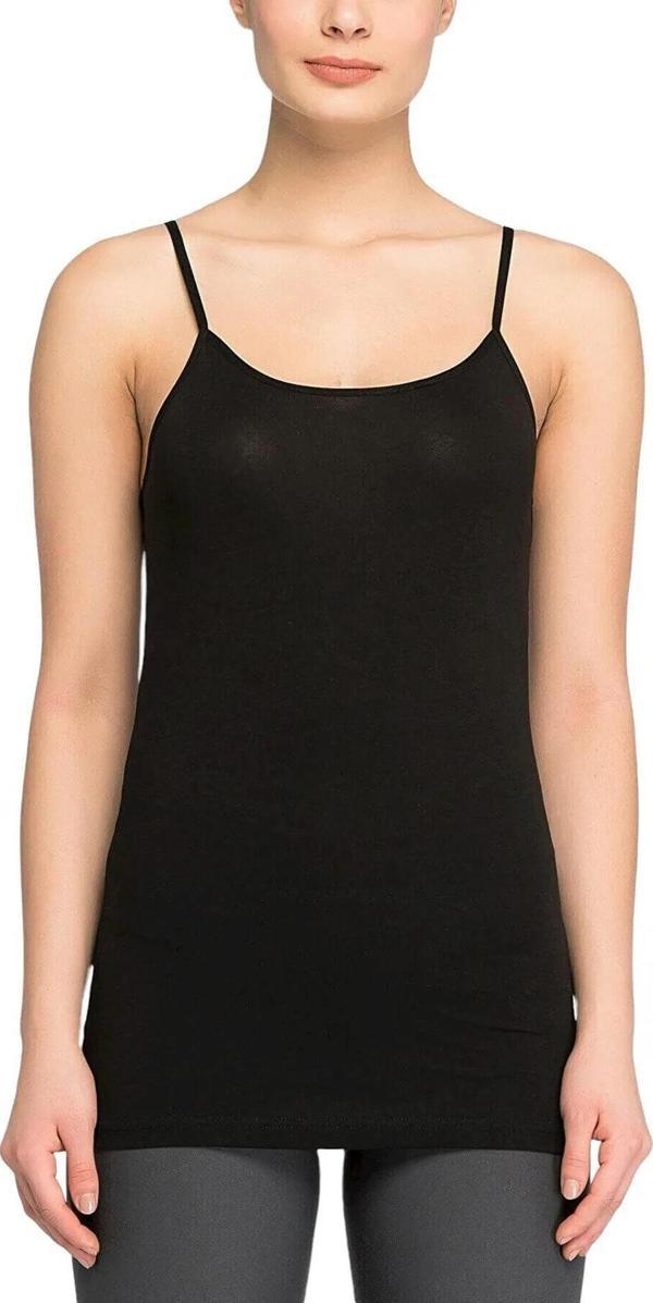 Jiber Kadın Likralı Uzun İp Askılı Atlet 516 - 6 Adet - Image 1