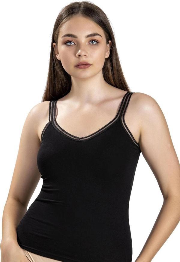 Jiber Kadın V Yaka İp Askılı Atlet 553 - 12 Adet - Image 1