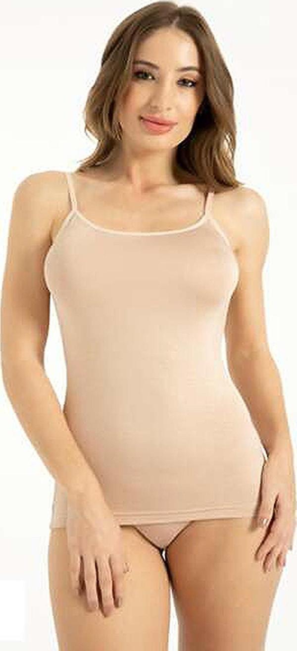 Q-EN Kadın Bambu Likralı İp Askılı Atlet 700 - 3 Adet - Image 1