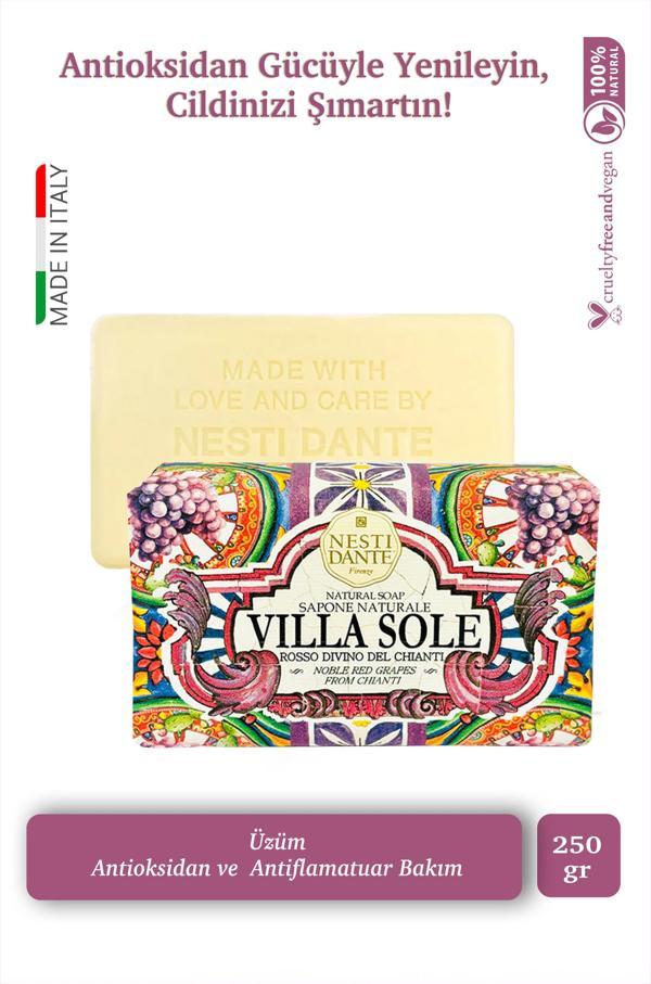 Nesti Dante Villa Sole Rosso Divino Del Chianti Katı Sabun 250gr | Antiflamatuar Ve Antioksidan | Üzüm Özü - Image 1