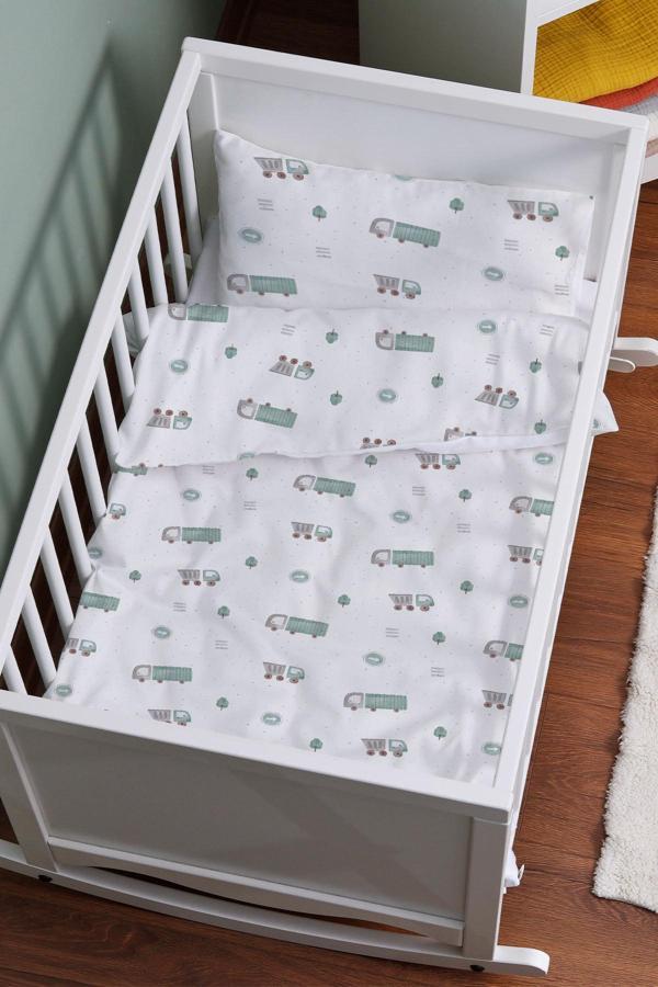 Organik Anne Yanı Nevresim Takımı (60x100) - Şehir Macerası - Image 1