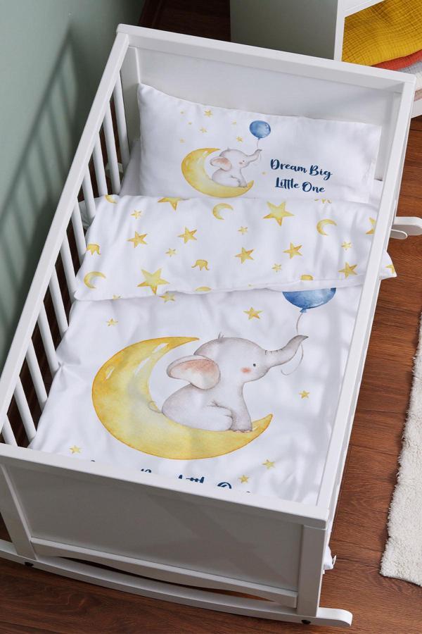Organik Anne Yanı Nevresim Takımı (60x100) - Sevimli Ay fısıltısı - Image 1