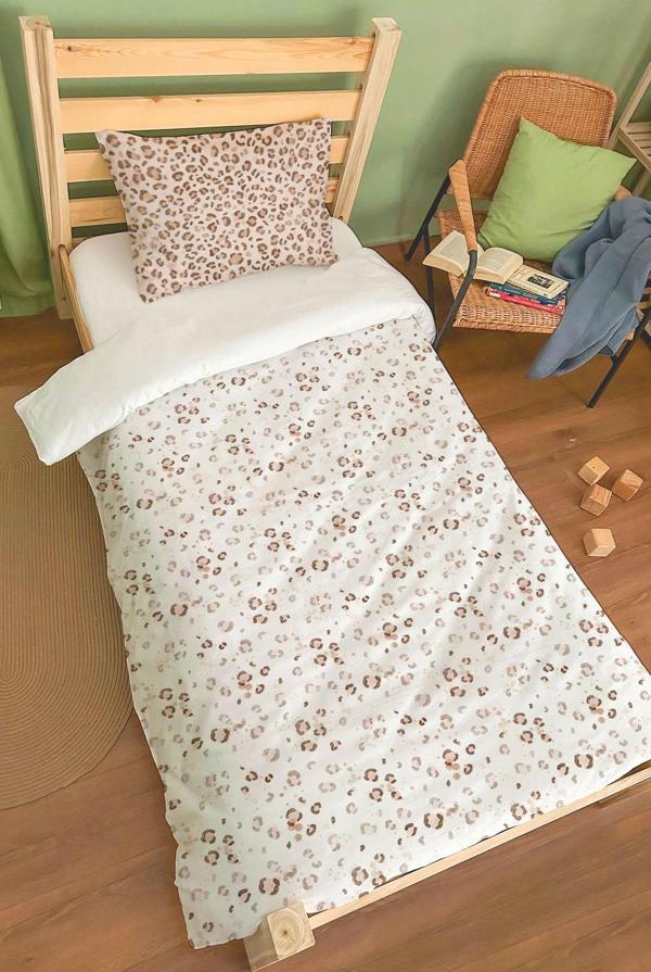 Organik Tek Kişilik Nevresim Takımı (160x220) - Leopar Şıklığı - Image 1