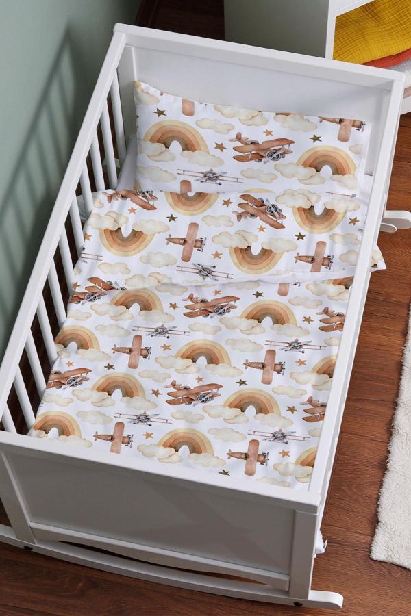 Organik Anne Yanı Nevresim Takımı (60x100) - Uçan Hayal - Image 1