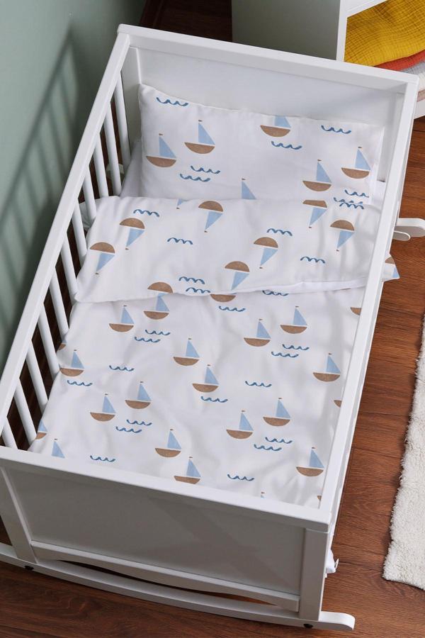 Organik Anne Yanı Nevresim Takımı (60x100) - Yelken Rüyası - Image 1