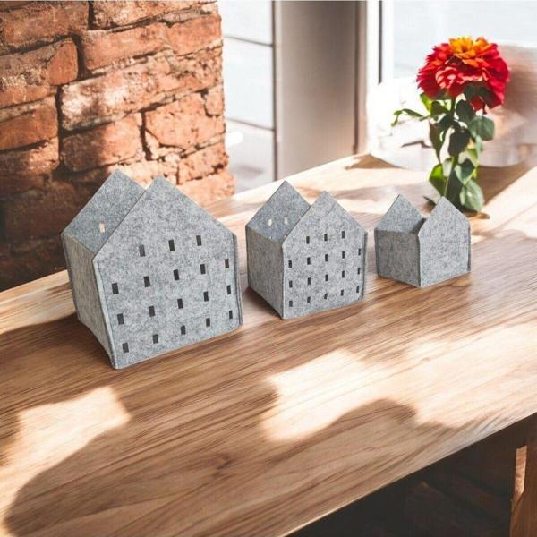 Next Craft Dekoratif Kutu Organizer Keçe Sepet 3 Adet Çok Amaçlı - Image 1
