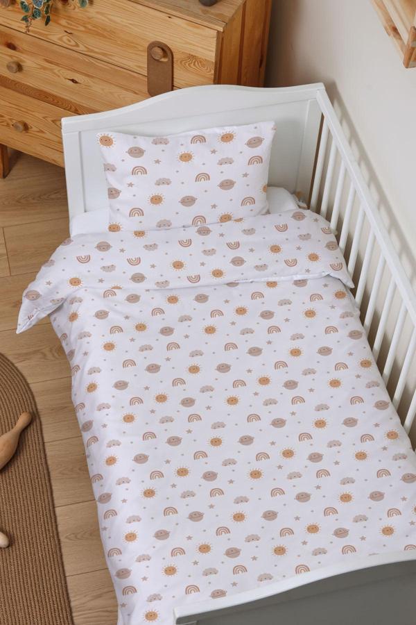 Organik Çarşaflı Bebek Nevresim Takımı (100x150) - Güneşli Günler - Image 1