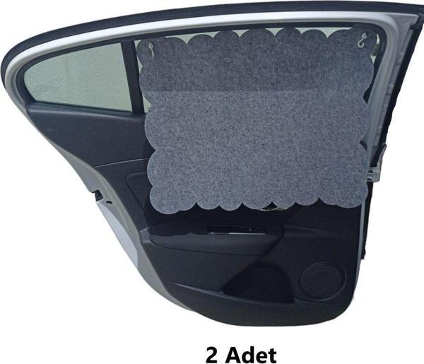 Next Craft Oto Güneşlik Perdesi Yan Cam Araç Perdesi Arka Koltuk Emzirme Örtüsü Gri Keçe Vantuzlu 2 Adet - Image 1