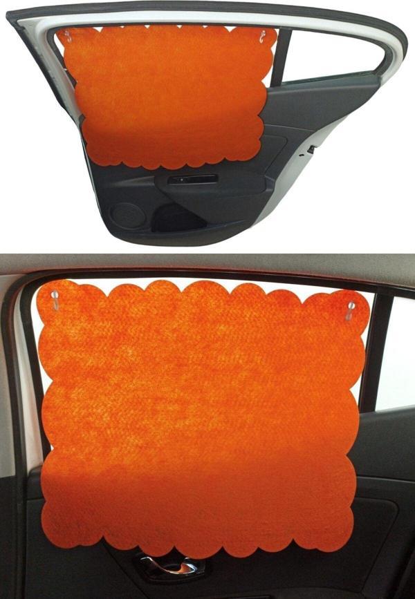 Next Craft Oto Güneşlik Perdesi Yan Cam Araç Perdesi Arka Koltuk Emzirme Örtüsü Turuncu Keçe Vantuzlu 1 Adet - Image 1