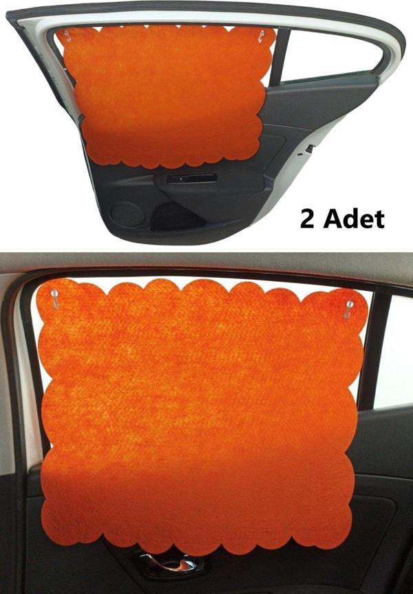 Next Craft Oto Güneşlik Perdesi Yan Cam Araç Perdesi Arka Koltuk Emzirme Örtüsü Turuncu Keçe Vantuzlu 2 Adet - Image 1
