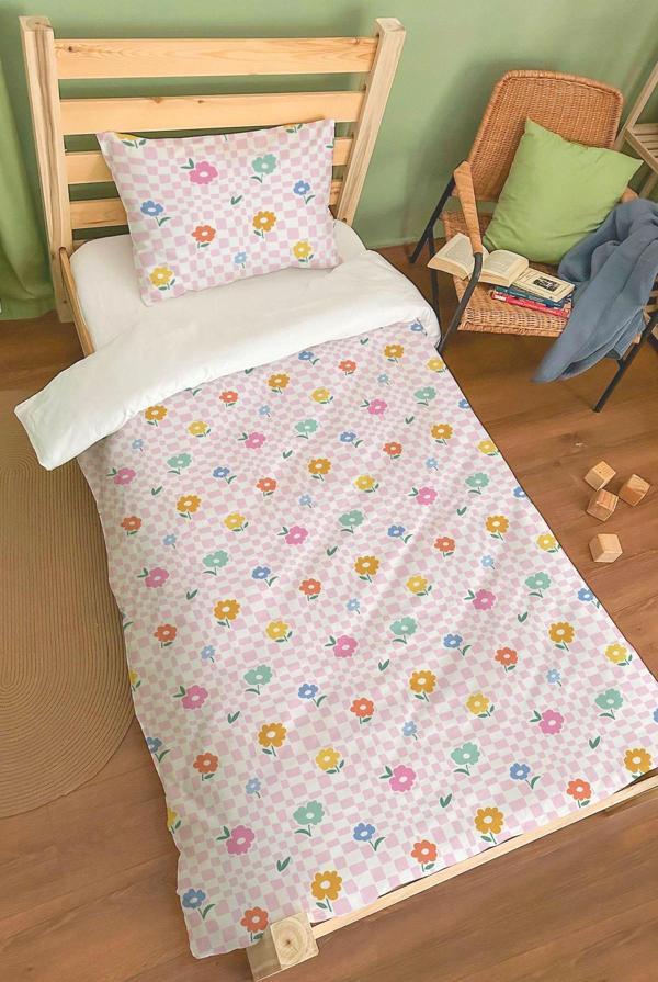 Organik Tek Kişilik Nevresim Takımı (160x220) - Bahar Dansı - Image 1