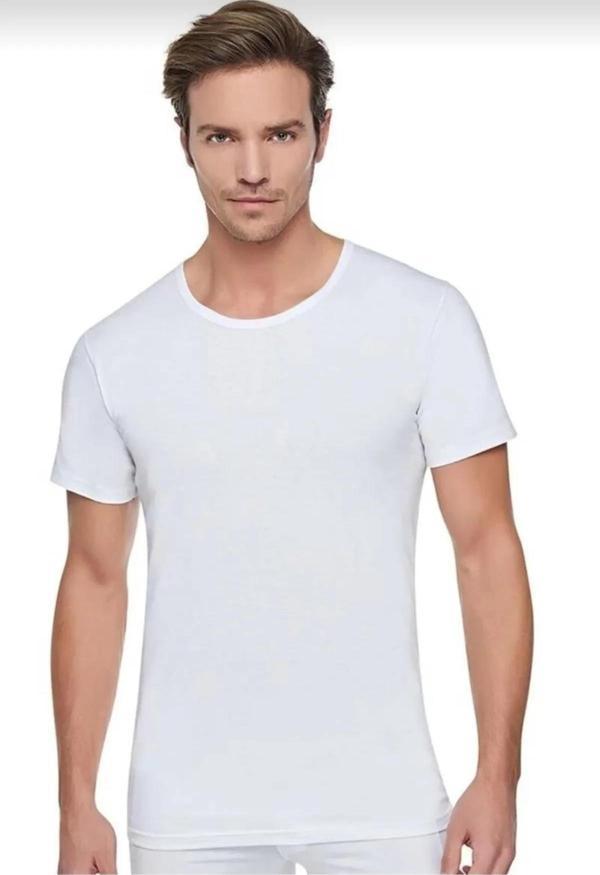 Tutku Erkek Bisiklet Yaka Yarım Kol Fanila Atlet 0103 - 6 Adet - Image 1