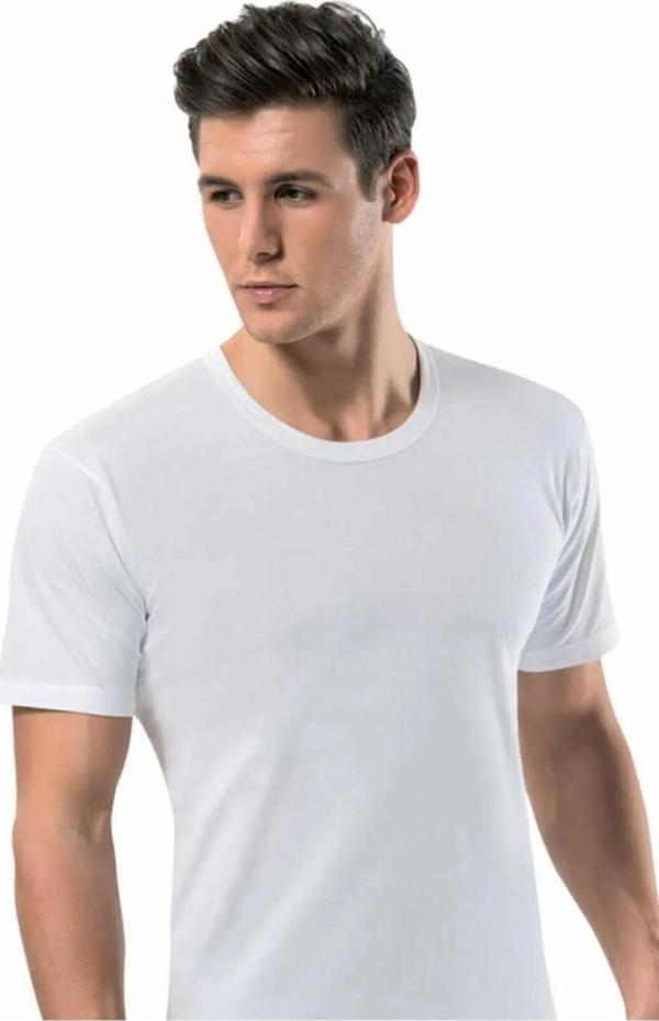 Erdem Erkek Bisiklet Yaka Pamuklu Kısa Kol Fanila Atlet 1150 - 6 Adet - Image 1