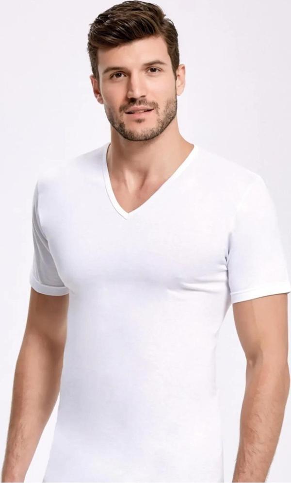 İlke Erkek V Yaka Kısa Kol Fanila Atlet 1012-1013 - 6 Adet - Image 1