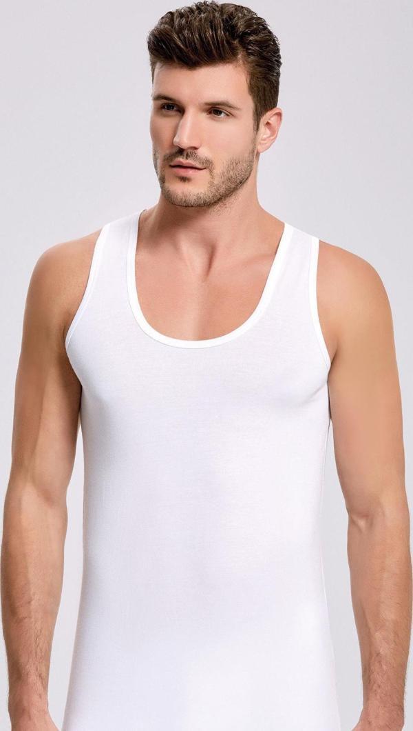 İlke Erkek Bambu Likralı Askılı Atlet 1608 - 3 Adet - Image 1