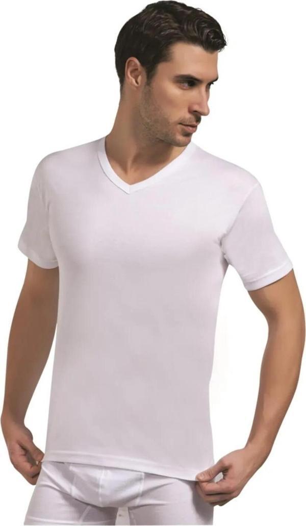 Saran Erkek Penye V Yaka Fanila Atlet 3002 - 3 Adet - Image 1