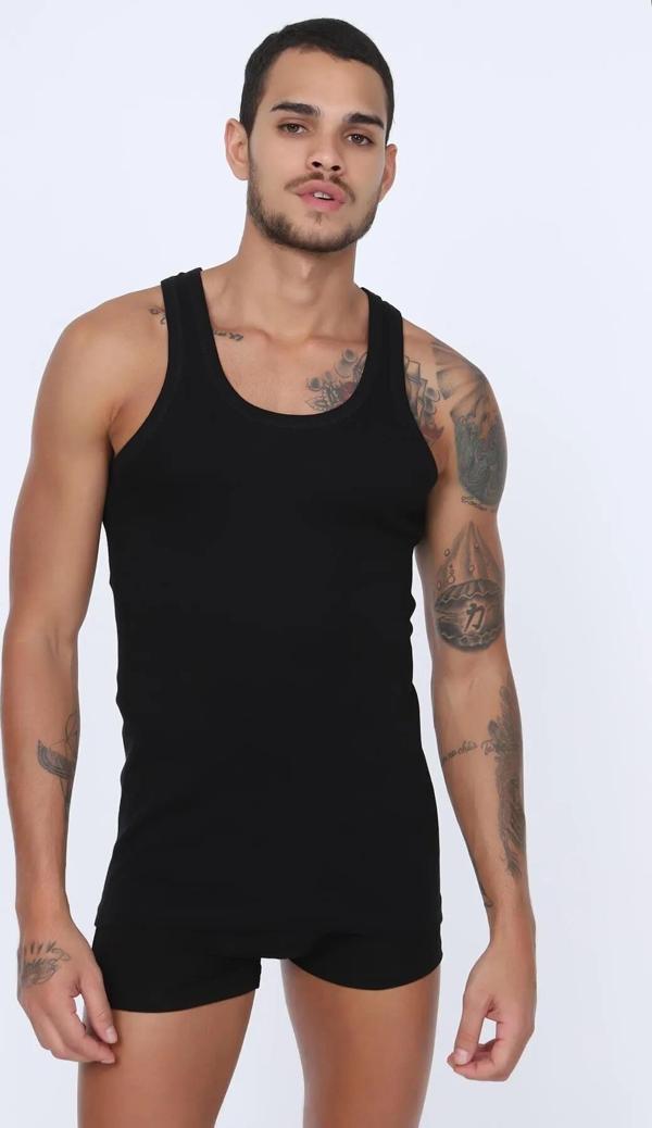 Saran Erkek Penye %100 Pamuk Klasik Askılı Atlet 3005 - 3 Adet - Image 1