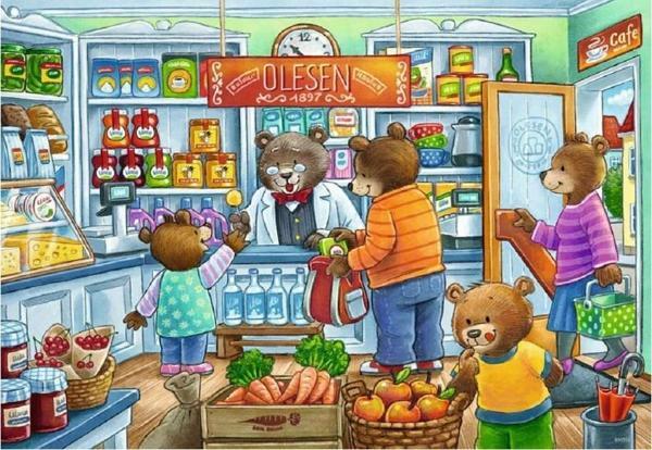 Ravensburger Çocuk Puzzle 2X12 Parça Alışverişe Gidiyoruz 50765 - Image 1