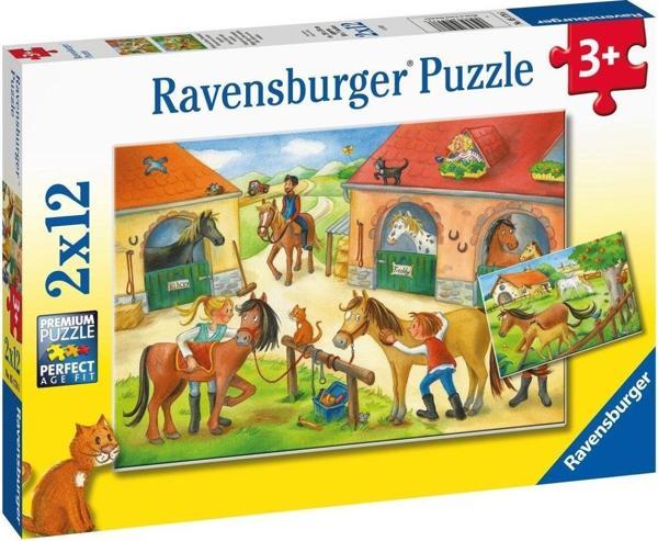 Ravensburger 2X12 Parça Puzzle At Çiftliği 051786 - Image 1