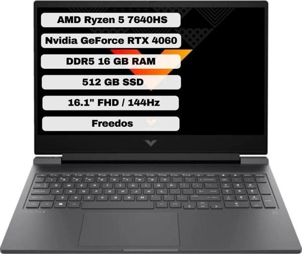 HP Victus Gaming 16-S0035NT Ryzen 5 7640HS 16GB 512GB SSD RTX4060 Freedos 16.1" FHD Taşınabilir Bilgisayar - Image 1