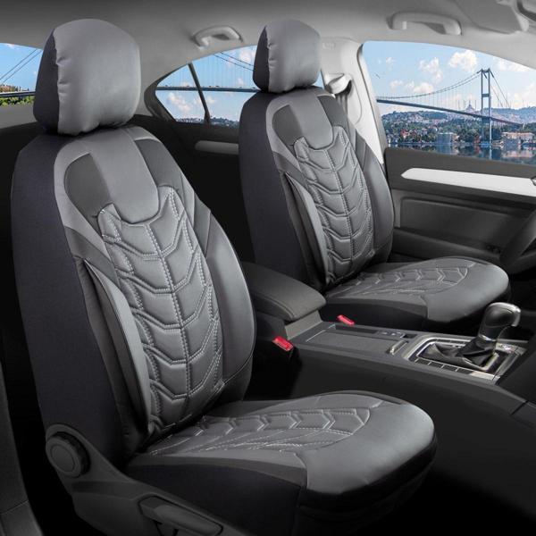
Opel Astra K SEDAN Lüx Deri Oto Koltuk Kılıfı Ön Arka Takım Set Classy FÜME - Image 1