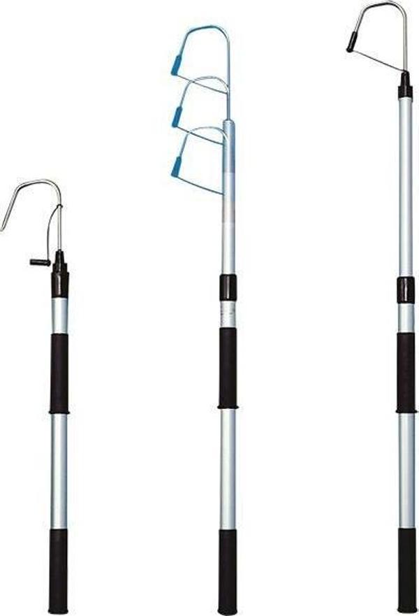 Karma Teleskopik Aluminyum Balık Kancası . Çap Ø30mm, L.800-1205mm Inox kanca Ø8mm x W.100mm - Image 1