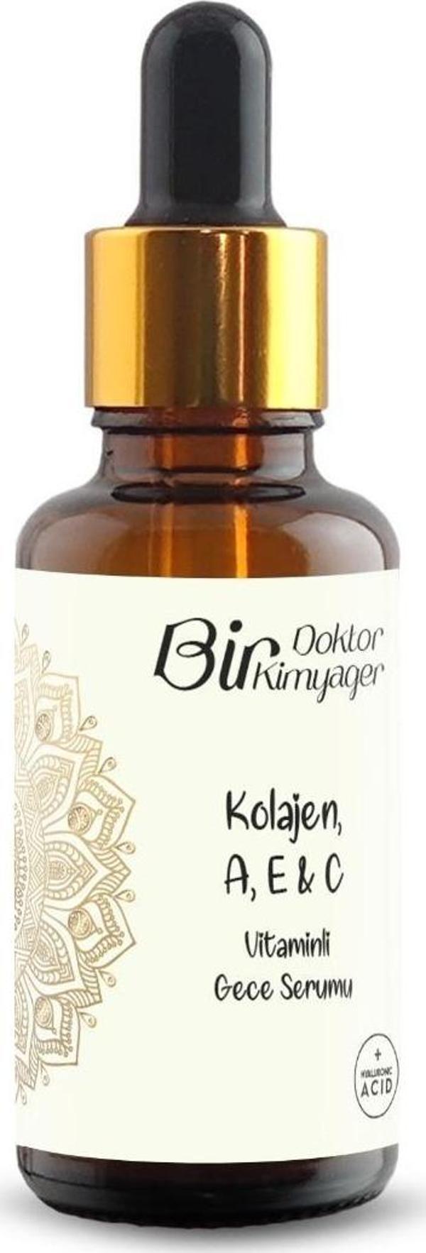 Bir Doktor Bir Kimyager Kolajen & A & C & E Vitaminli Gece Serumu (30 mL) - Image 1